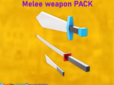 Melee weapon pack Free low-poly 3D model purchase