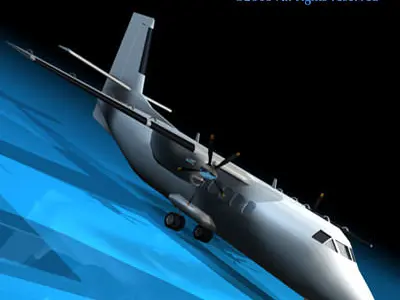 Turboprop twin engine 3D model