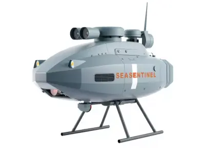 Sea Sentinel Aqua Drone model pack Low-poly 3D model