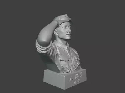 Military sculpture warrior  military battle war hero  soldier 3D print model 21