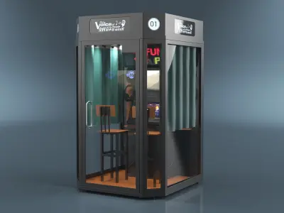  Compact Karaoke Booth Rigged for Maya 