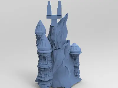Darkstar Winter stylised mountain goblin castle 3D model