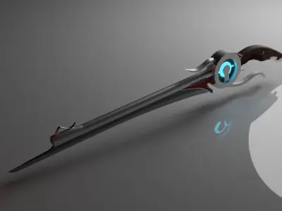 Cybergun futuristic weapon 3D model