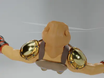 Tiger with Humanoid Body Rigged Low-poly 3D model