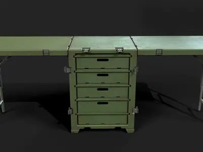Military Desk Low-poly 3D model