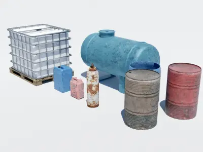 Collection - Liquid tanks Low-poly 3D model