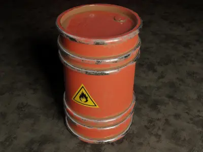 Oil Barrel Low-poly 3D model get
