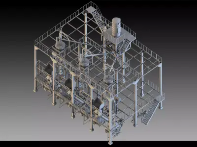 41- Chemical Plant Parts- Modular Kitbash 3D model