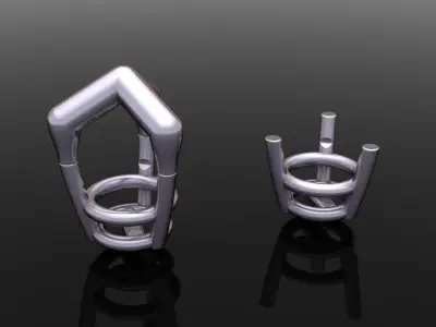 3 Prong Solitaire Earring Stud Basket 4mm50 3D print model