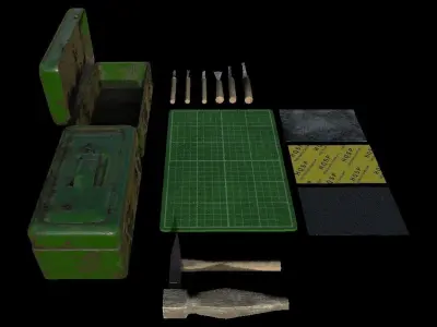 HIE Game Ready Carpenter Tools D180305 Low-poly 3D model