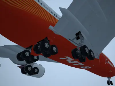 Lowpoly Boeing747-8 boeing flying in sky Low-poly 3D model