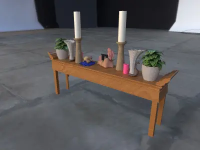 Showpiece table frog fish Environment Props Unreal Engine Unity Low-poly 3D model