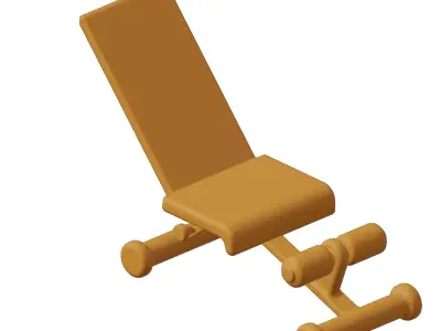 Plastic Gym Bench Press Toy 3D model