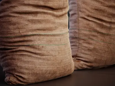 Realistic old burlap bag 03 photo scan Low-poly 3D model