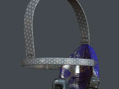 Gas mask helmet 3d model scifi Low-poly  Low-poly 3D model 7