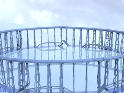 Railway track bridge full 3D 3D model