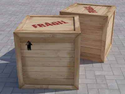 Wood Box 3D model purchase
