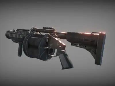 MK32 Grenade Launcher Low-poly 3D model