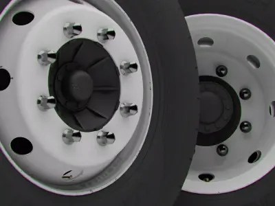 Truck wheels with LODs Low-poly 3D model