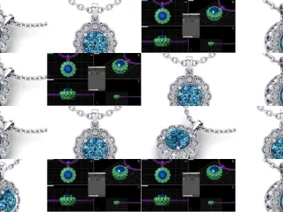 3DM 33 SOLITAIRE PENDANT FILES 3D Model Pack