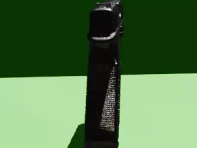 Pistolet militaire noir realiste Low-poly 3D model