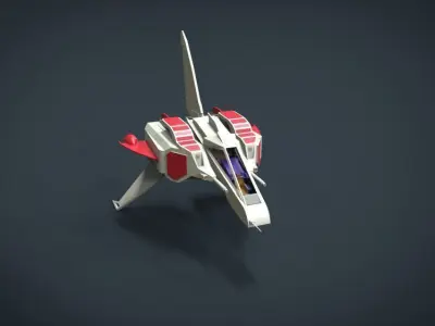 Lizard King SpaceShip Low-poly 3D model