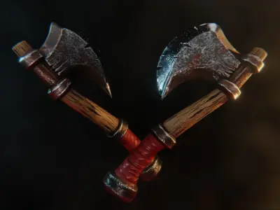 War Axe Low-poly 3D model purchase