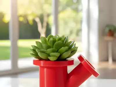 Industrial Pipe Desk Organizer - Planter - Modular No-Support 3D print model