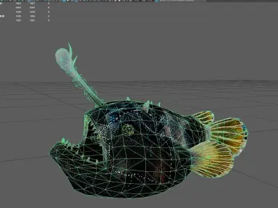 Monkfish Low-poly 3D model purchase