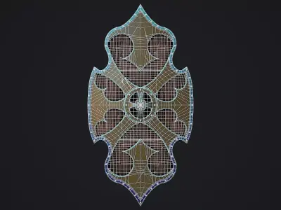 Fantasy Shield 4 stylized game ready 3d model Low-poly 3D model