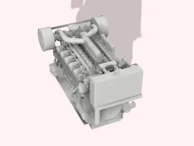 Diesel engine 3512 Cat marine 3D print model