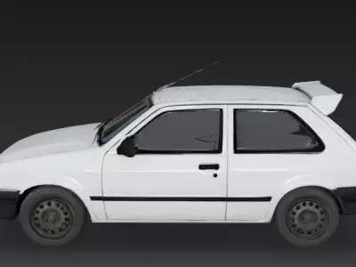 Realistic Vintage Compact Hatchback 3d model Low-poly 3D model