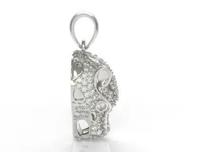 Panther Head Diamond Pendant 3D print model