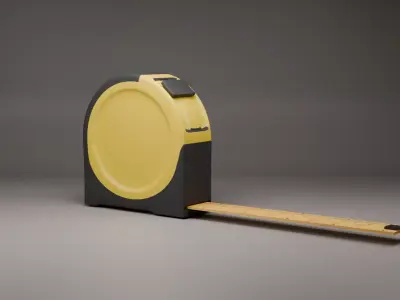 Metal retractable measuring tape 3D model