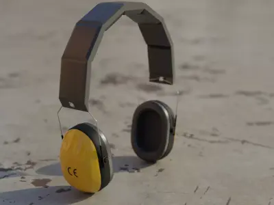 Earmuffs pair of headphones Low-poly 3D model