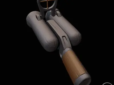 Lowpoly Stylized Shotgun Prop Low-poly 3D model