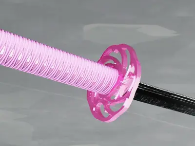 Pink Rose Katana 4K Free low-poly 3D model