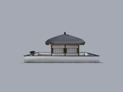Korean Traditional Hanok House Low Poly PBR  Low-poly 3D model