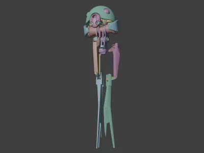 low poly robot droid Low-poly 3D model