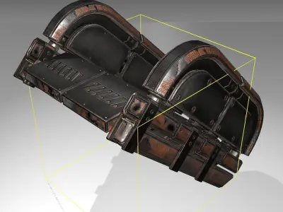 Futuristic Stairs - 30 - Rusty Textures Low-poly 3D model