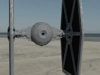 Realistic tie Fighter 3D model