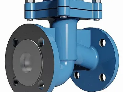 Lift Type Check Valves - DIN Flanged Ends -  3D model