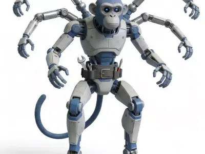 Robotic Maintenance Monkey 3D Model Low-poly 3D model