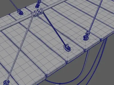 Cartoon Wooden Bridge 3D model