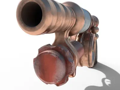 Gun steampunk PBR low poly Low-poly 3D model