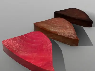 Tuna Steak Low-poly 3D model