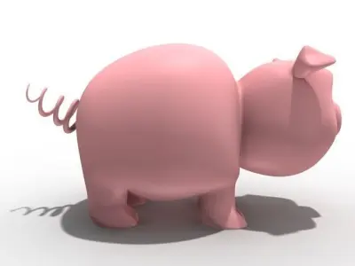 Cartoon pig 3D model purchase