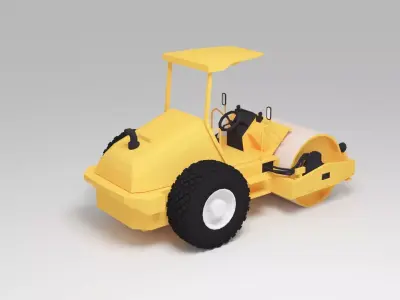 Road roller 3D model V1