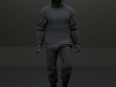Cyberpunk Character Street Gangster 3D model