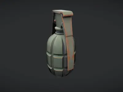 military-style hand grenade 3D model purchase